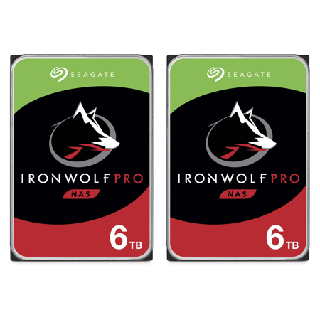Seagate IronWolf Pro SATA III 3.5" Internal NAS Hard Drive, 2-Pack 6TB