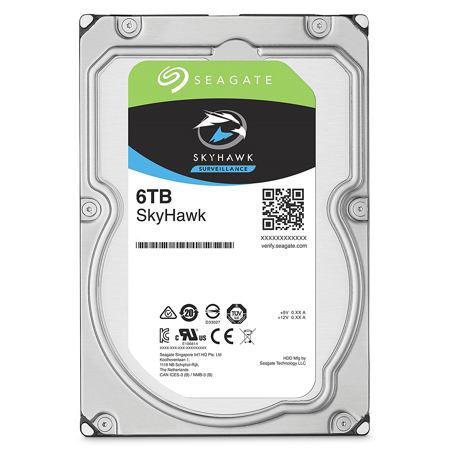 Seagate SkyHawk AI 6TB 3.5" Hard Drive, SATA 6GB/s, 7200RPM