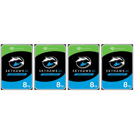 Seagate SkyHawk AI SATA III 3.5" Internal Hard Drive 8TB 256MB Cache 4-Pack