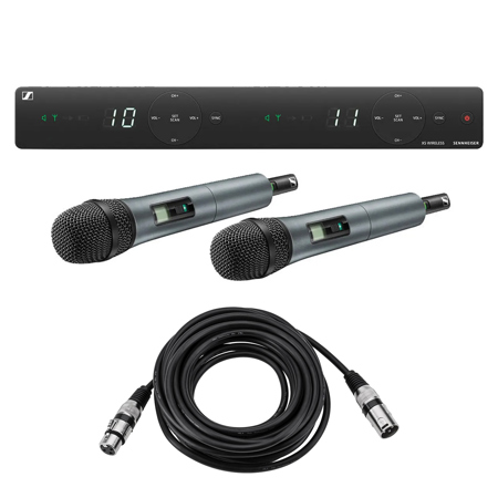 Sennheiser XSW 1-825 Dual-A Wireless HH Mic System, A: 548-572MHz, w/XLR Cable