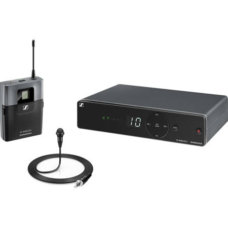 Sennheiser XSW 1-ME2-A Wireless Presentation Set, Includes SK-XSW Bodypack Transmitter, ME2-2 Omnidirectional Lapel Microphone with Updated Clip, EM-XSW 1 Switching Diversity Receiver, Frequency Band A: 548-572MHz