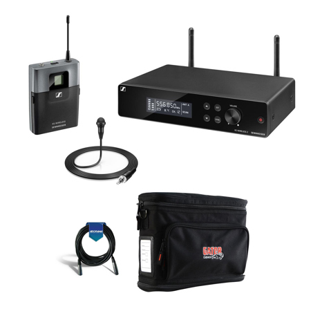 Sennheiser XSW 2-ME2-A Wireless System, Includes ME2-2 Omnidirectional Lavalier Mic, EM-XSW 2 Receiver, SK-XSW Bodypack Transmitter, Frequency Band A: 548 to 572MHz - With 20' XLR Mic Cable, Gator Bag