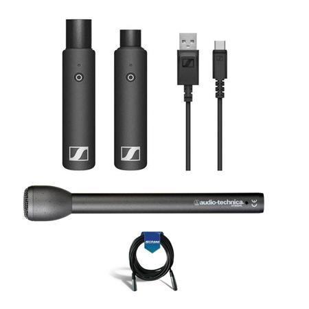 Sennheiser XSW-D Wireless Digital XLR Base Set, Includes XLR Female Plug-On Transmitter and XLR Male Plug-On Receiver - Bundle With Audio-Tech AT8004L Handheld Omnidirectional Mic, 20' XLR Mic Cable