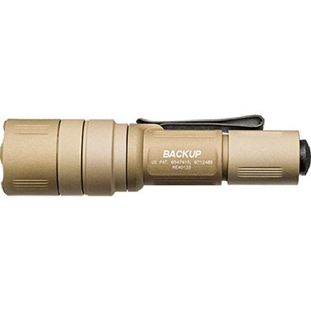SureFire EB1 Backup Dual-Output Flashlight, Tactical Tailcap Switch, Desert Tan
