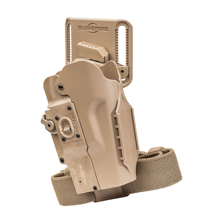 SureFire MasterFire Pro Rapid Deploy Gun Holster Tan Left