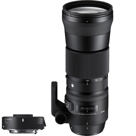 Sigma 150-600mm F5-6.3 DG OS HSM "Contemporary" Lens with 1.4X Tele-Converter Kit for Nikon