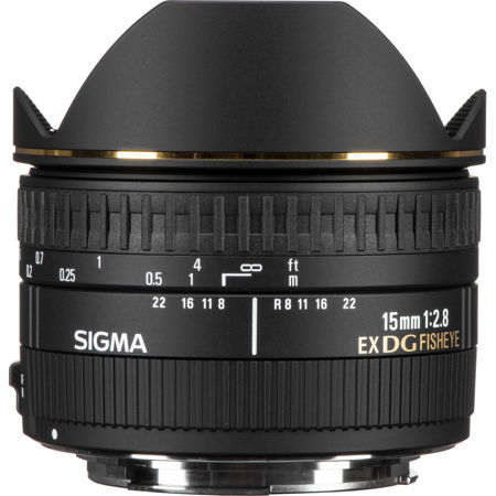 Sigma 15mm f/2.8 EX DG AutoFocus Diagonal Fish-Eye Lens for Canon EOS Cameras.
