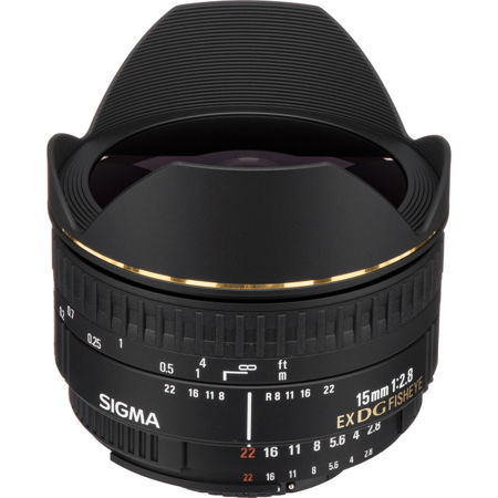 Sigma 15mm f/2.8 EX DG AutoFocus Diagonal Fish-Eye Lens for Nikon AF D Cameras.