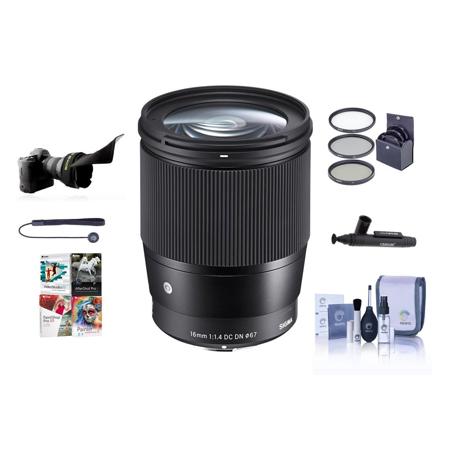 Sigma 16mm f/1.4 DC DN Contemporary Lens for Sony E with PC Software & Acc  Kit 402965 A