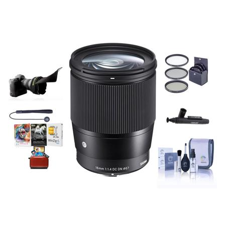 Sigma 16mm f/1.4 DC DN Contemporary Lens for Sony E with Mac Software & Acc  Kit 402965 A M