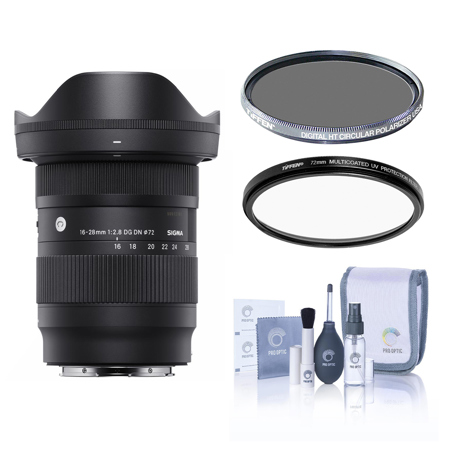 Sigma 16-28mm f/2.8 DG DN Contemporary Lens for Sony E, 72mm UV and CPL Filters
