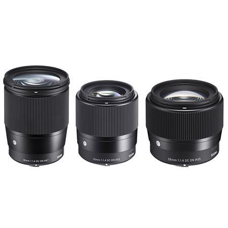 Sigma 16mm, 30mm, 56mm f/1.4 DC DN Contemporary 3-Lens Kit for