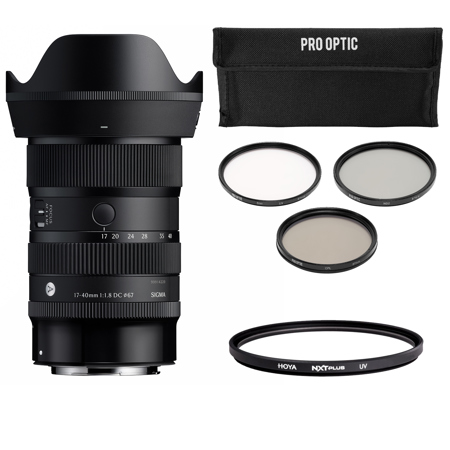 Sigma 17-40mm f/1.8 DC Art Lens for Canon RF, Bundle with Filter Kit