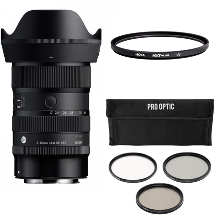 Sigma 17-40mm f/1.8 DC Art Lens, Canon RF, with 67mm Filter Kit and UV Filter