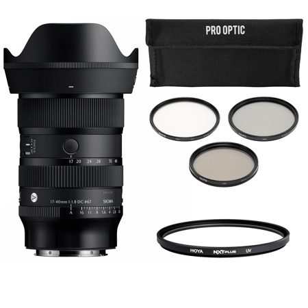 Sigma 17-40mm f/1.8 DC Art Lens for L Mount, Bundle with Filter Kit