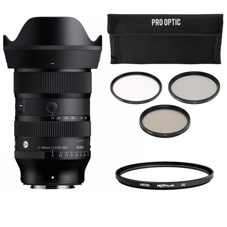 Sigma 17-40mm f/1.8 DC Art Lens for Fujifilm X, Bundle with Filter Kit