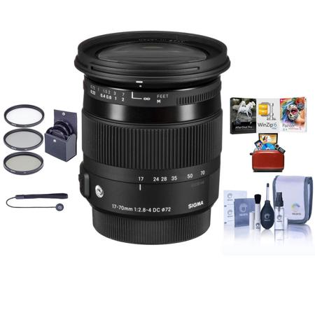 Sigma 17-70mm f/2.8-4 DC Macro OS HSM Lens f/Canon EF With Mac Accessory BUNDLE