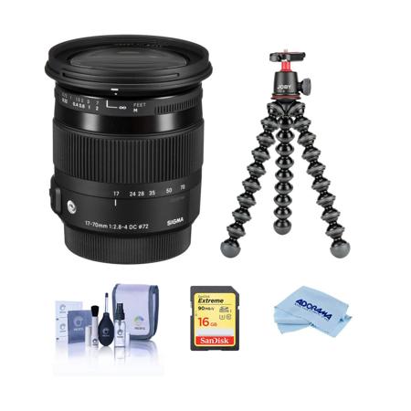 Sigma 17-70mm f2.8-4 DC OS HSM Macro Lens f/Pentax DSLR W/Joby GorillaPod 3K Kit