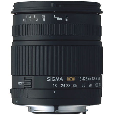 Sigma 18mm - 125mm f/3.5-5.6 DC Autofocus Zoom Lens for Canon EOS Digital SLR Cameras.