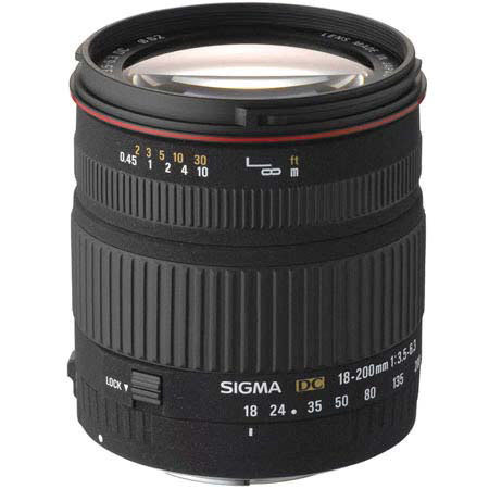 Sigma 18-200mm f/3.5-6.3 DC Autofocus Aspherical Zoom Lens for Nikon