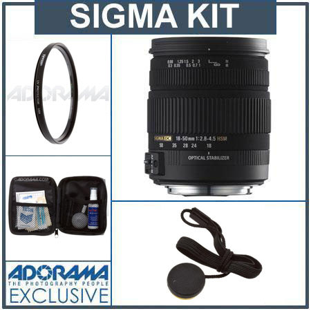 Sigma 18mm - 50mm f/2.8-4.5 DC OS HSM Lens f/Sony/Maxxum -BUNDLE-