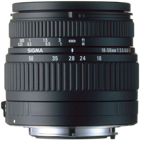 Sigma 18-50 f/3.5-5.6 DC Autofocus Aspherical Zoom Lens for Nikon Digital SLR Cameras.