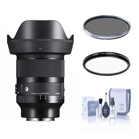 Sigma 20mm f/1.4 DG DN Art Lens for Sony E, Bundle with Tiffen 72mm UV and CPL Filter