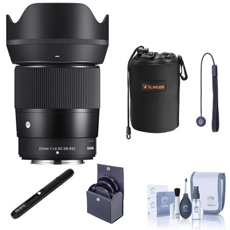 Sigma 23mm f/1.4 DC DN Contemporary Lens for Fujifilm X, Black, w/Included Value