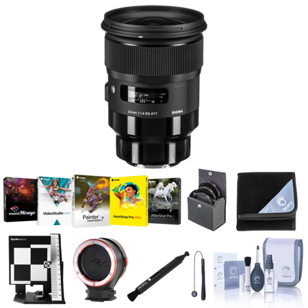 Sigma 24mm f/1.4 DG HSM ART Lens for Sony E, Black with Free