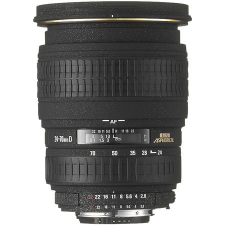Sigma Disc. 24-70mm F2.8 EX Aspherical DF AutoFocus Wide Angle Zoom Lens with Hood for Canon EOS Cameras