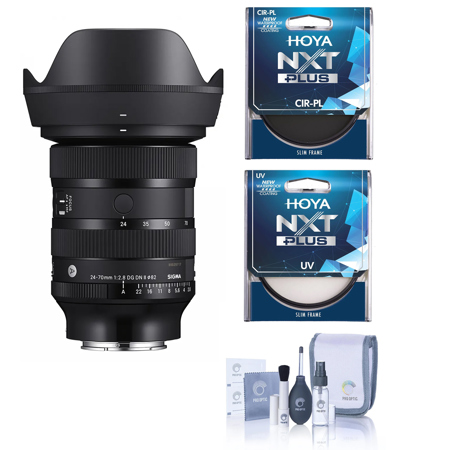 Sigma 24-70mm f/2.8 DG DN II Art Lens for Sony E, Bundle with UV Lens Filter, Circular Polarizer Lens Filter and Cleaning Kit