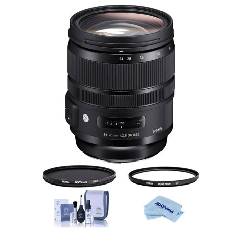 Sigma 24-70mm f/2.8 DG OS HSM IF ART Lens for Canon EF w/Hoya UV+CPL Filter  Kit 576954 F