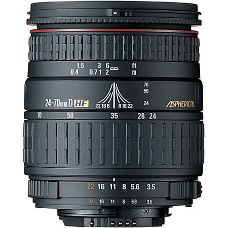 Sigma 24-70mm f/3.5-5.6 Aspherical HF AutoFocus Standard Zoom Lens with Hood for Sigma Cameras