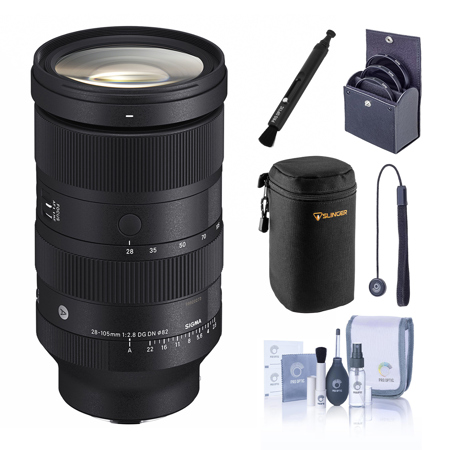 Sigma 28-105mm f/2.8 DG DN Art Lens for L Mount, Bundle with 82mm Filter Kit, Soft Lens Case, Lens Cleaner, Lens Cap Tether and Cleaning Kit
