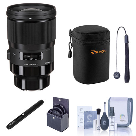 Sigma 28mm f/1.4 DG HSM Art Lens for Sony E, Black, Bundle with Included Value