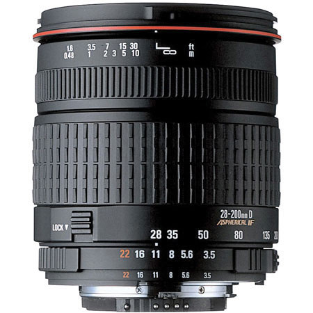 Sigma 28-200mm f/3.5-5.6 DG Compact Aspherical Hyperzoom AutoFocus Macro Lens with Hood for Sigma Cameras