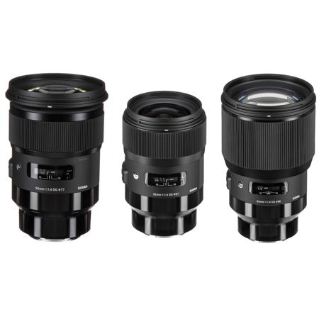 Sigma 3 Lens Bundle 35mm f/1.4 /50mm f/1.4 /85mm f/1.4 DG HSM ART Lens For Sony