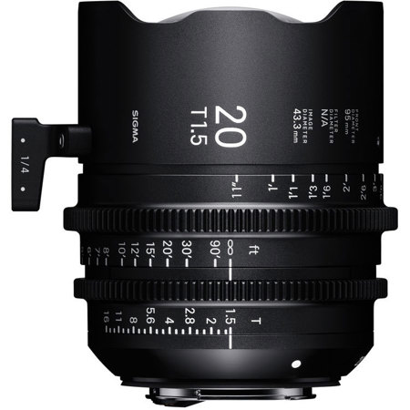 Sigma 20mm T1.5 FF Fully Luminous High-Speed Prime Cine Lens for PL Mount, Feet