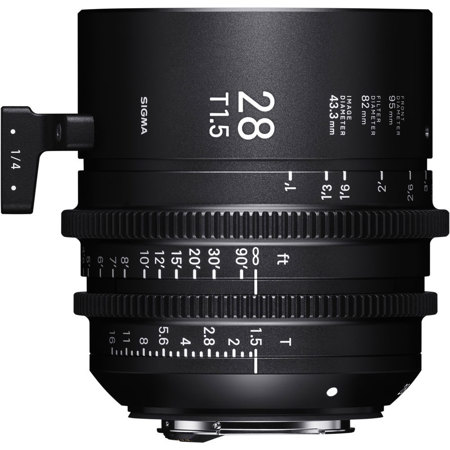 Sigma 28mm T1.5 FF Fully Luminous High-Speed Prime Cine Lens for PL Mount, Feet