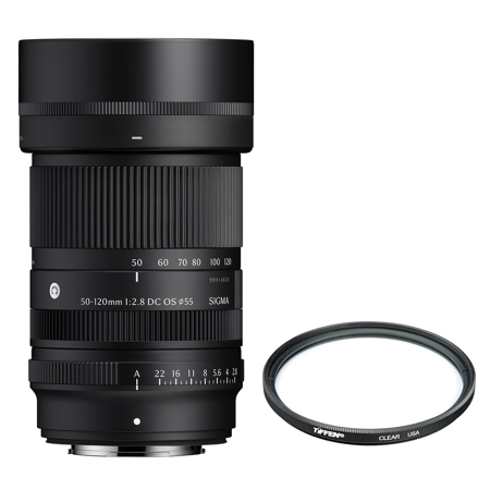 Sigma 50-120mm f/2.8 DC OS Lens for Fujifilm X, with 55mm Glass