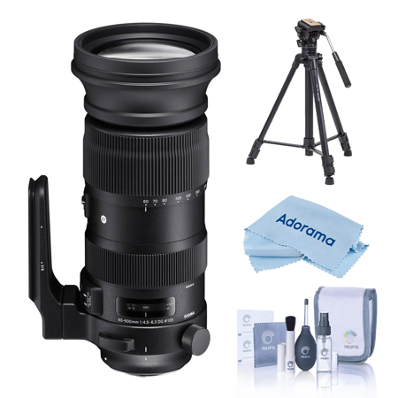 Sigma 60-600mm f/4.5-6.3 DG OS HSM Sports Lens for Nikon F, Bundle w/Tripod Kit