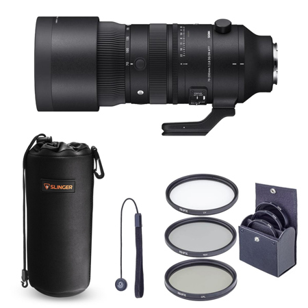Sigma 70-200mm f/2.8 DG DN OS Sports Lens for Sony E + Case + Filter +Cap Tether