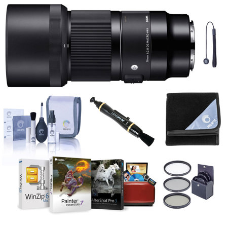 Sigma 70mm f/2.8 DG ART Macro Lens for L Mount, Bundle with ProOptic 49mm Filter Kit, Lens Cleaner, Lens Wrap, Cleaning Kit, Lens Cap Tether, Mac Software Kit
