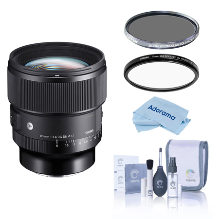 Sigma 85mm f/1.4 DG DN ART Lens for L Mount, Bundle with Tiffen 77mm UV and CPL Filters