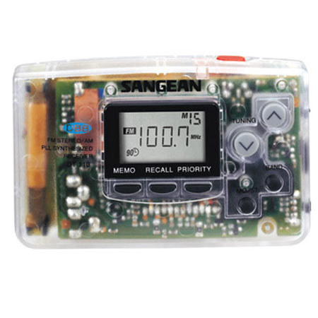 Sangean FM/AM Stereo PLL Synthesized Pocket Radio, Clear