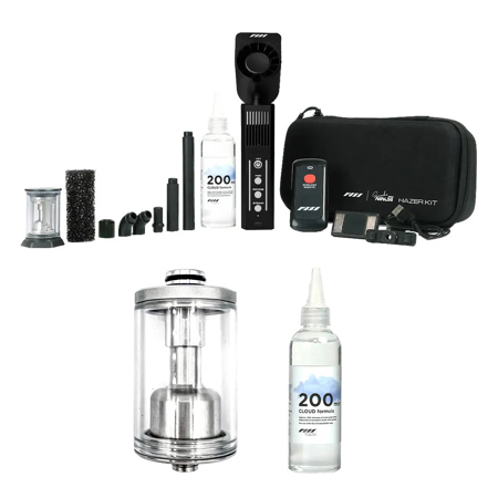 PMI SmokeNINJA Pro Wireless Handheld Mini Smoke Machine Hazer Kit, Bundle with Atomized Smoke Chamber and 100ml Cloud Formula Fluid