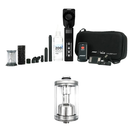 PMI SmokeNINJA Pro Wireless Handheld Mini Smoke Machine Hazer Kit, Bundle with Atomized Smoke Chamber