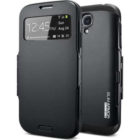 Spigen Slim Armor View Case for Samsung Galaxy S4, Smooth Black