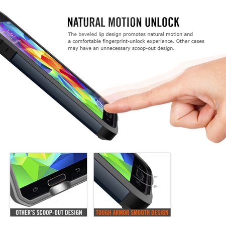 Spigen Tough Armor Case for Samsung Galaxy S5, Metal Slate