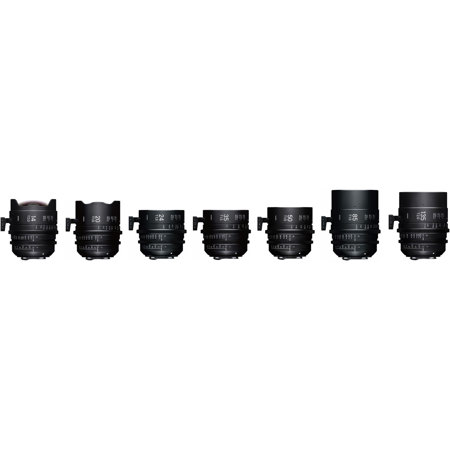 Sigma FF Fully Luminous High-Speed Prime Cine 7-Lens Kit with 20mm, 24mm, 35mm, 50mm, 85mm T1.5, 14mm, 135mm T2.0 Lens and 2x Case for PL Mount, Meter